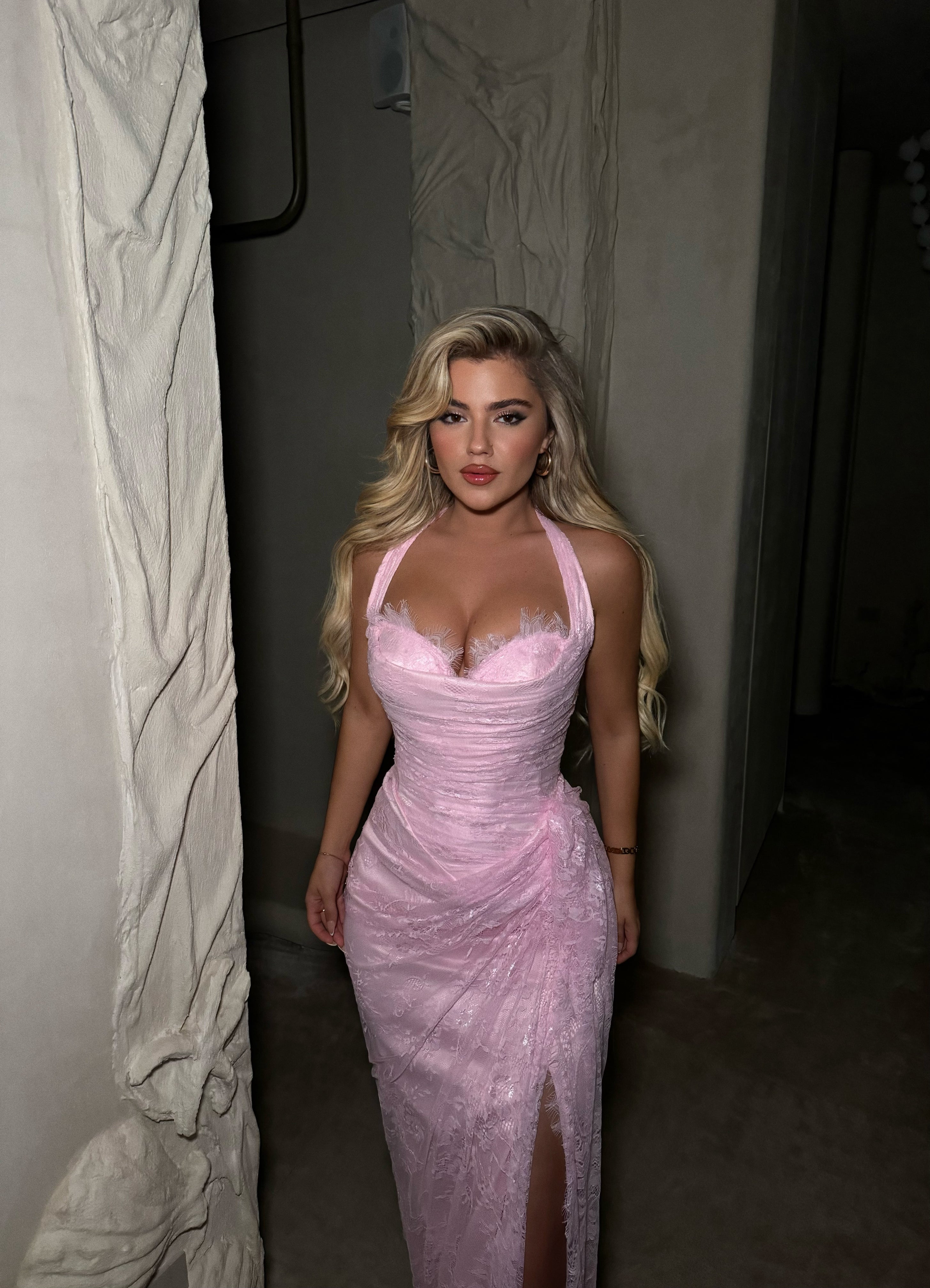 PINK LACE GOWN