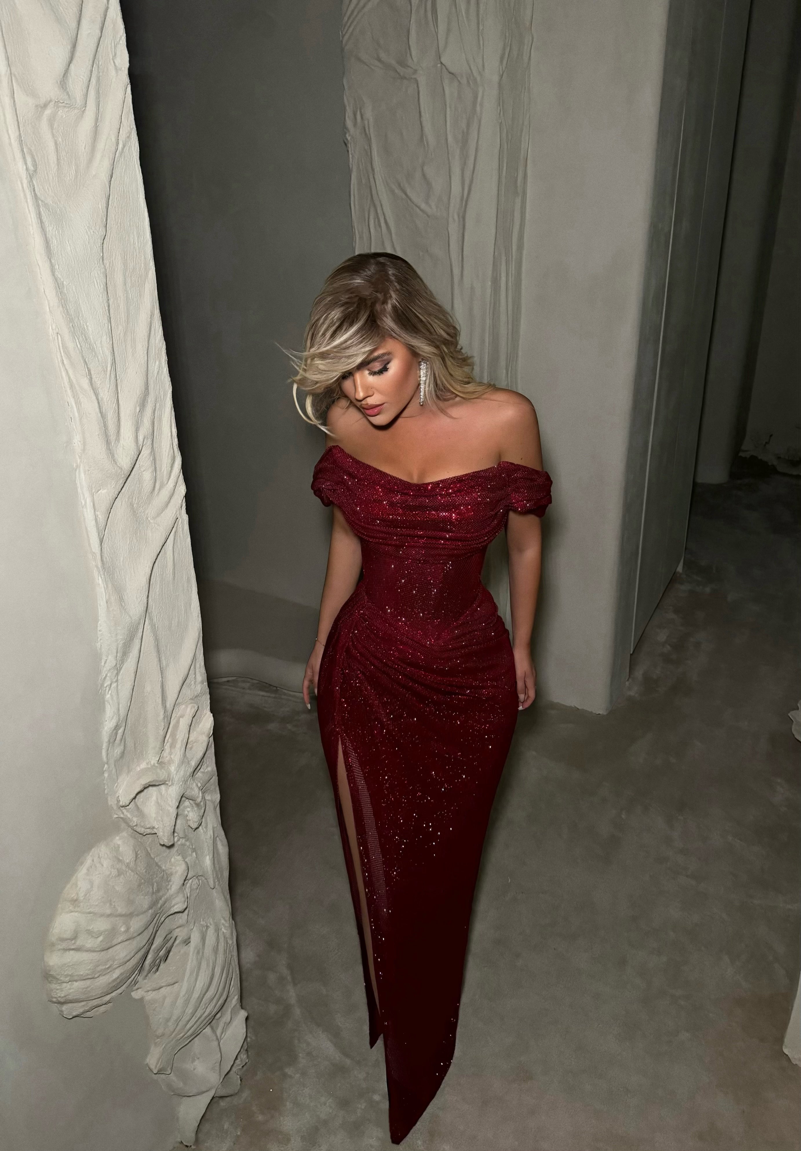 GLAMOURS BURGUNDY DRESS