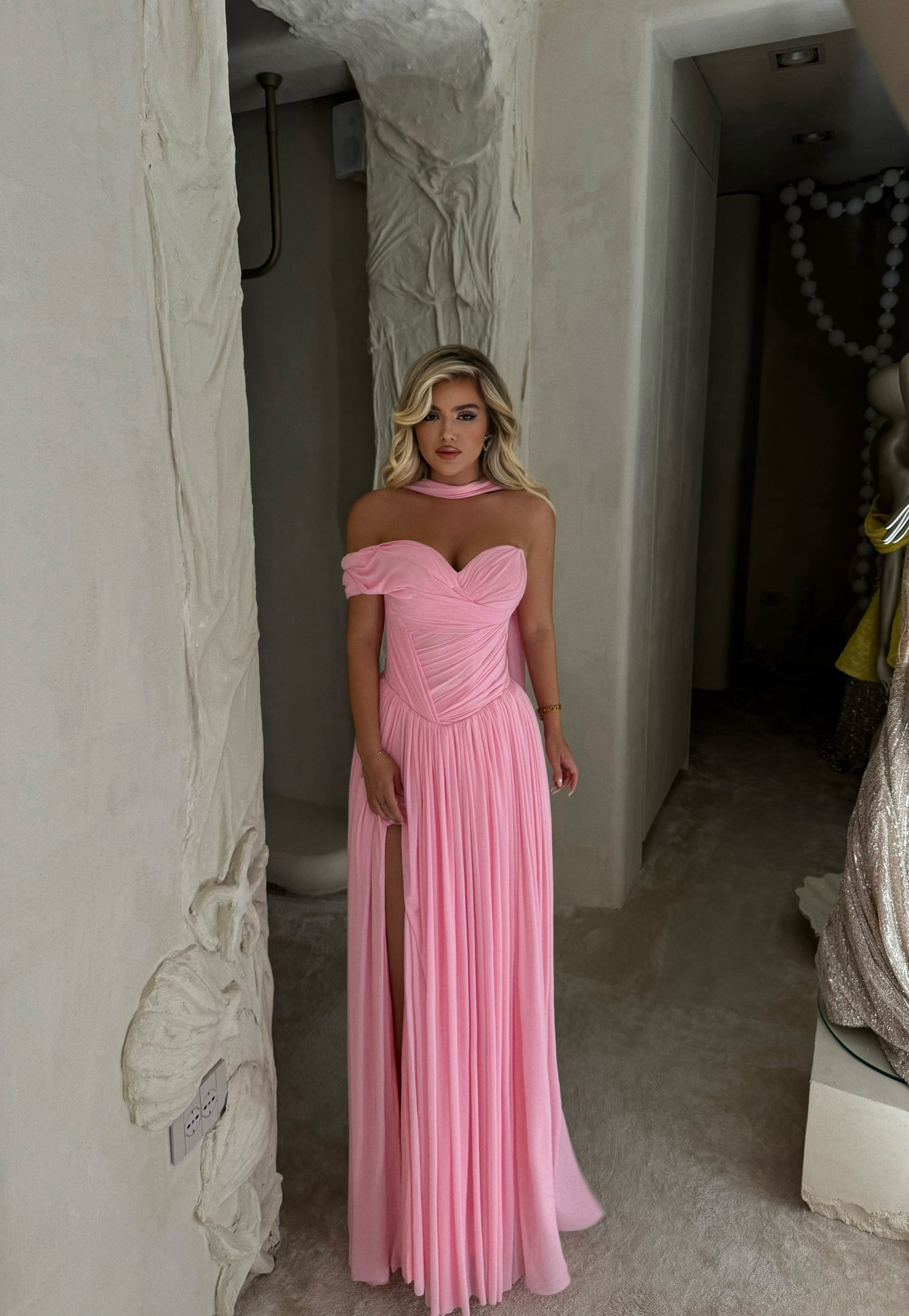 PINK FLOWING GOWN
