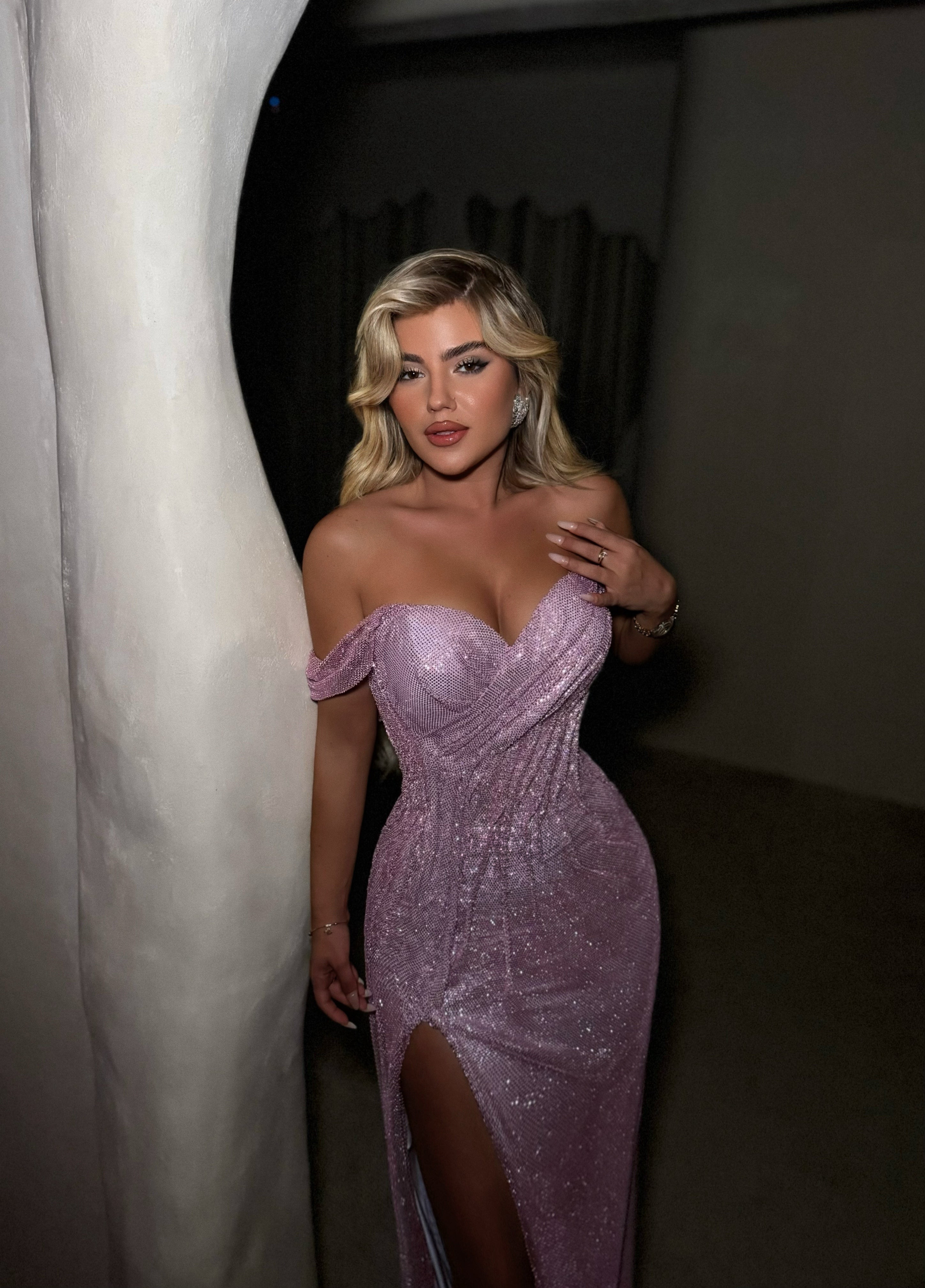 OFF SHOULDER PINK GOWN