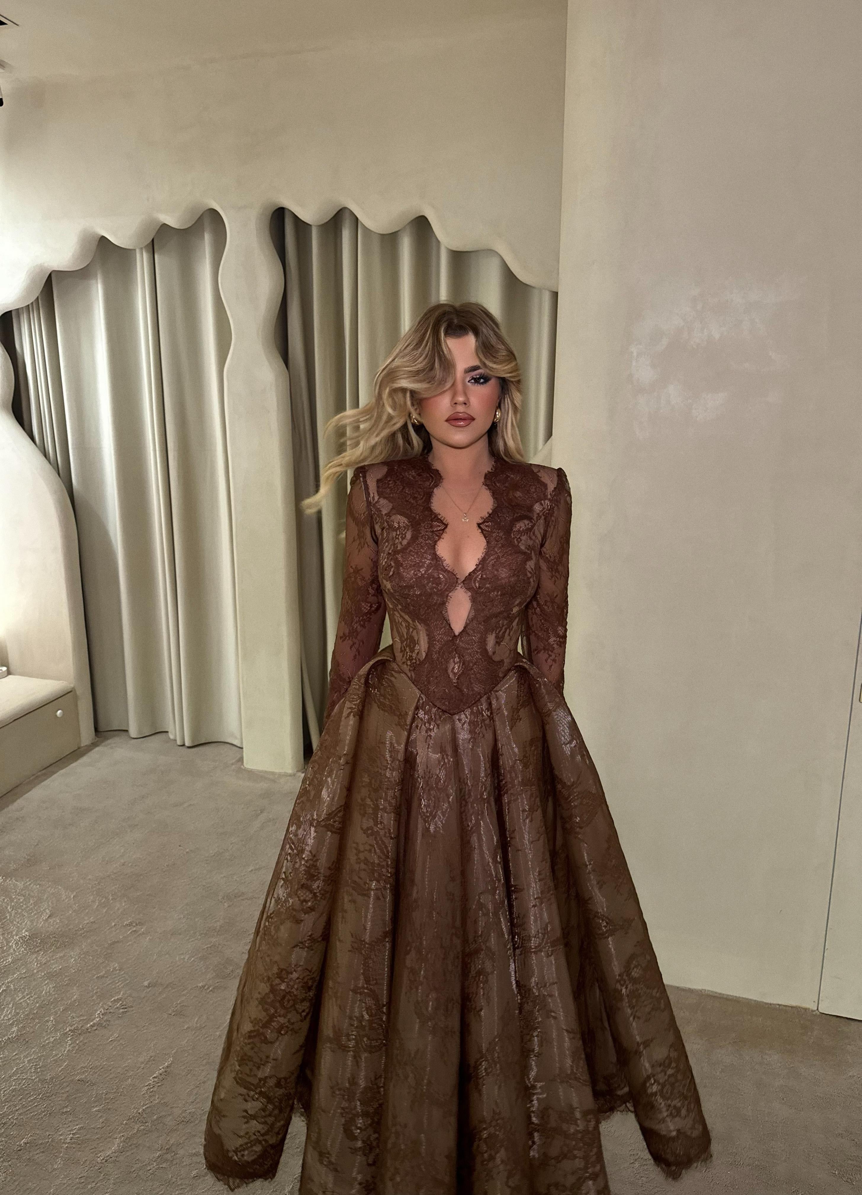 BROWN PRINCESS DRESS Perla Couture BROWN PRINCESS DRESS Perla Couture