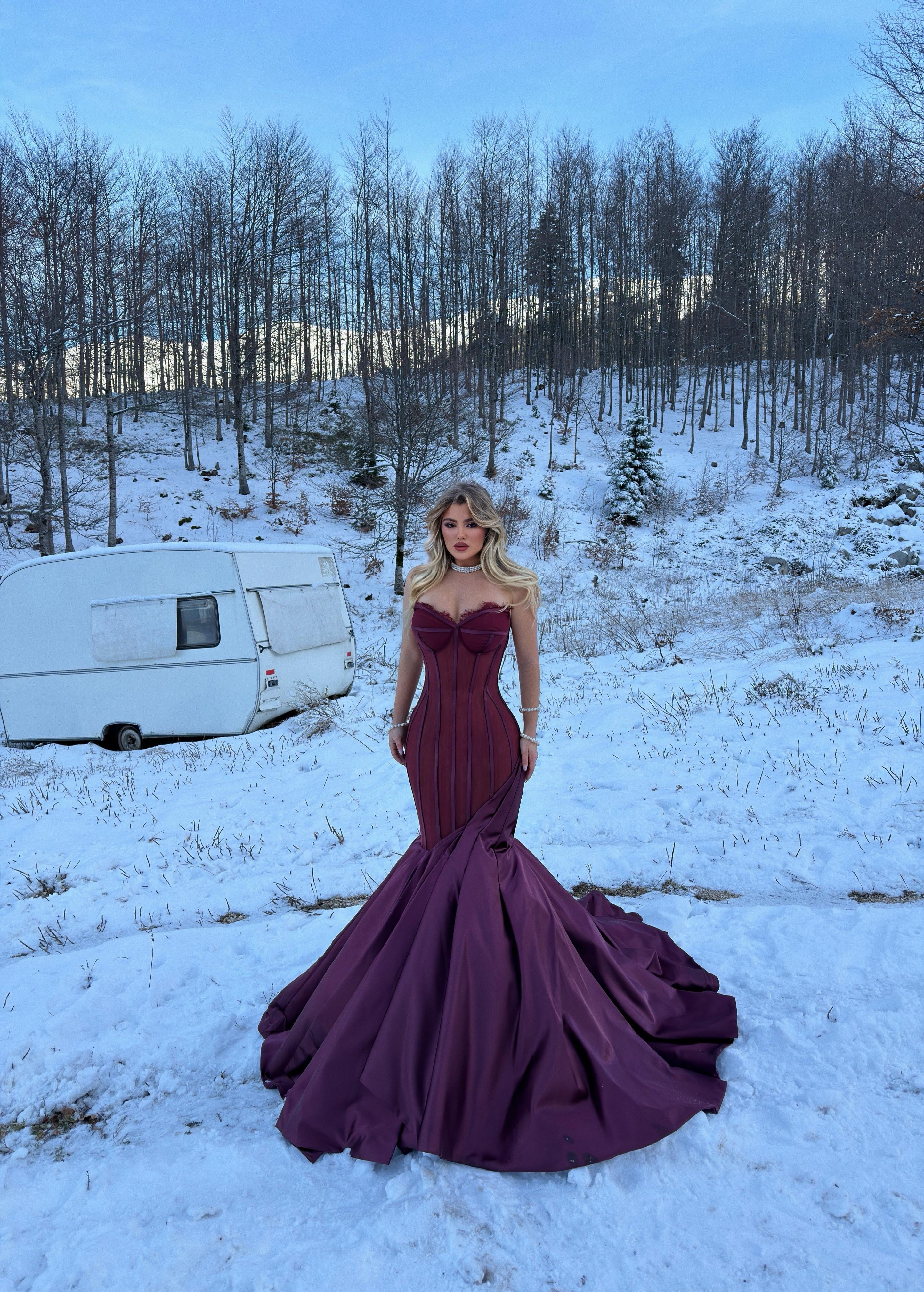 PLUM MERMAID GALA DRESS