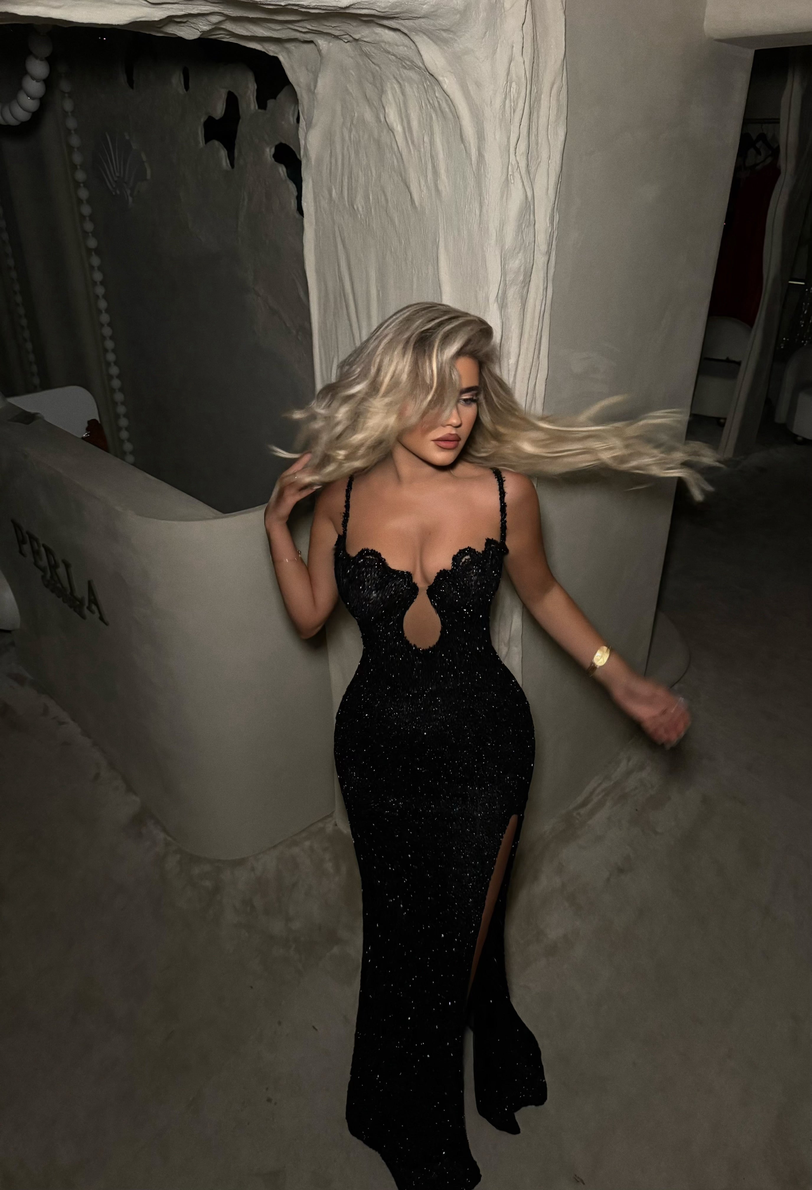 BLACK SPARKLING GOWN