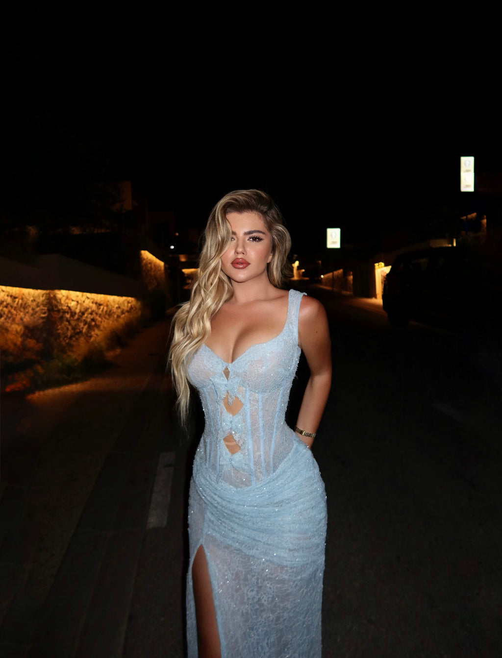 ICY BLUE CRYSTAL GOWN