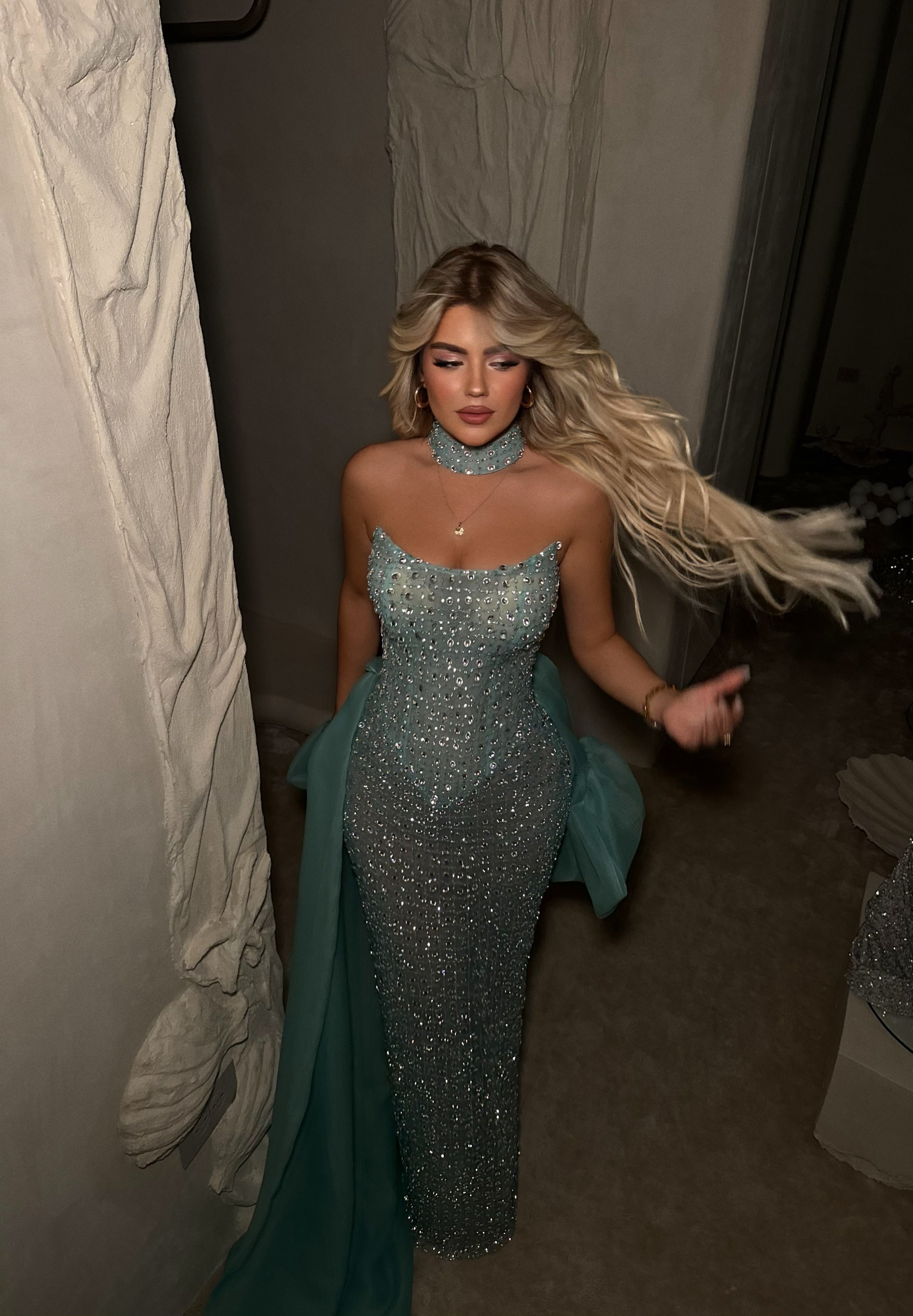 SPARKLING AQUA GOWN