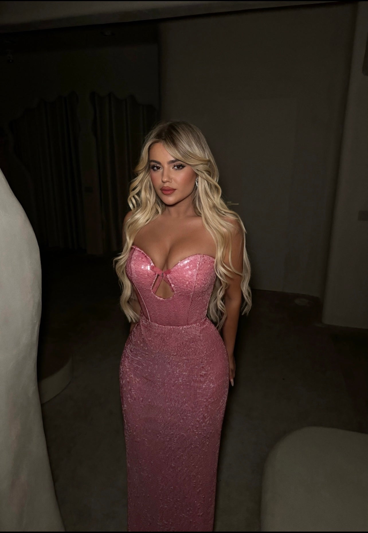 GLAMOROUS PINK SEQUIN DRESS