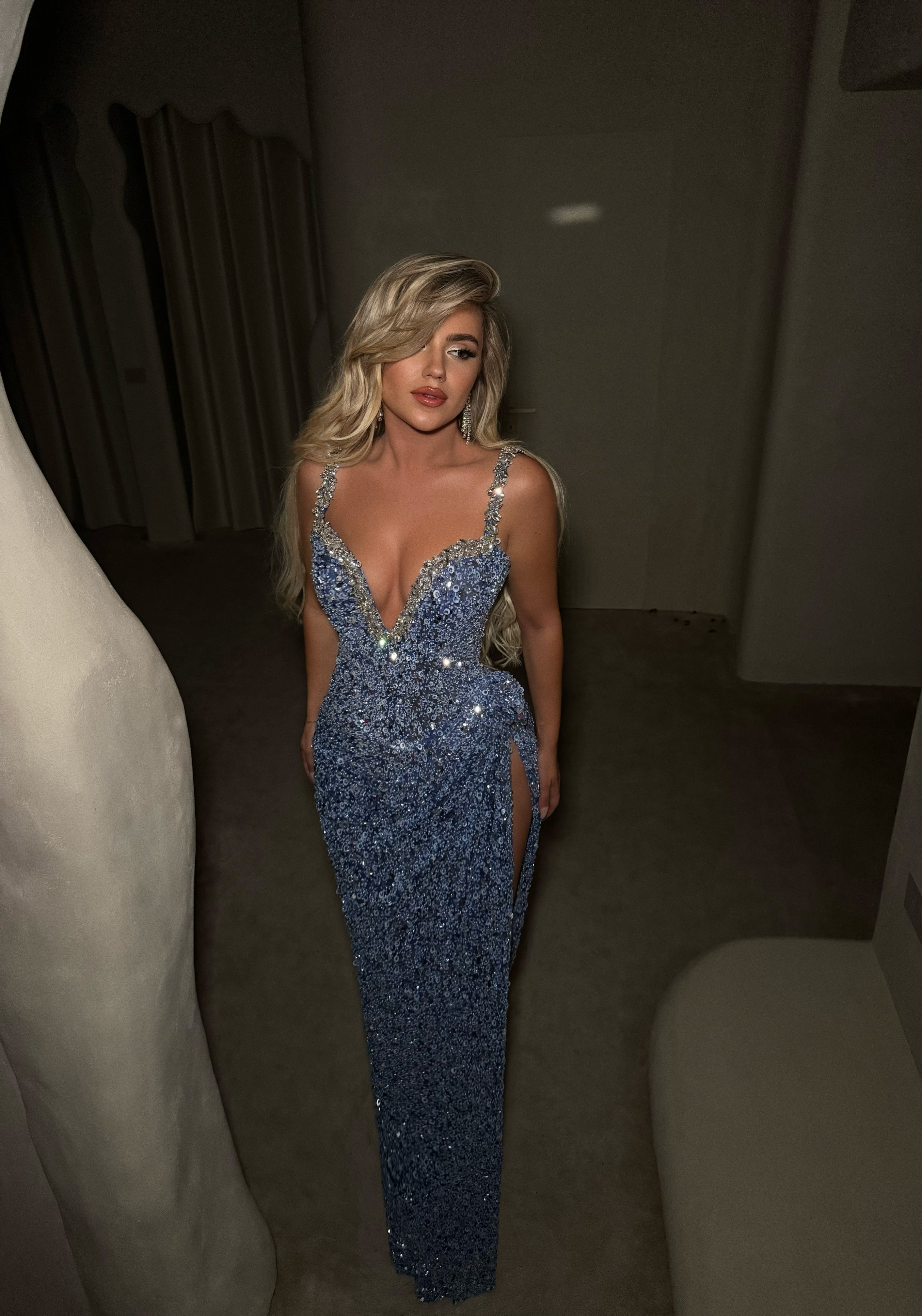 BLUE SEQUIN DRESS