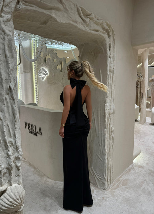 BLACK BOW ELEGANCE DRESS