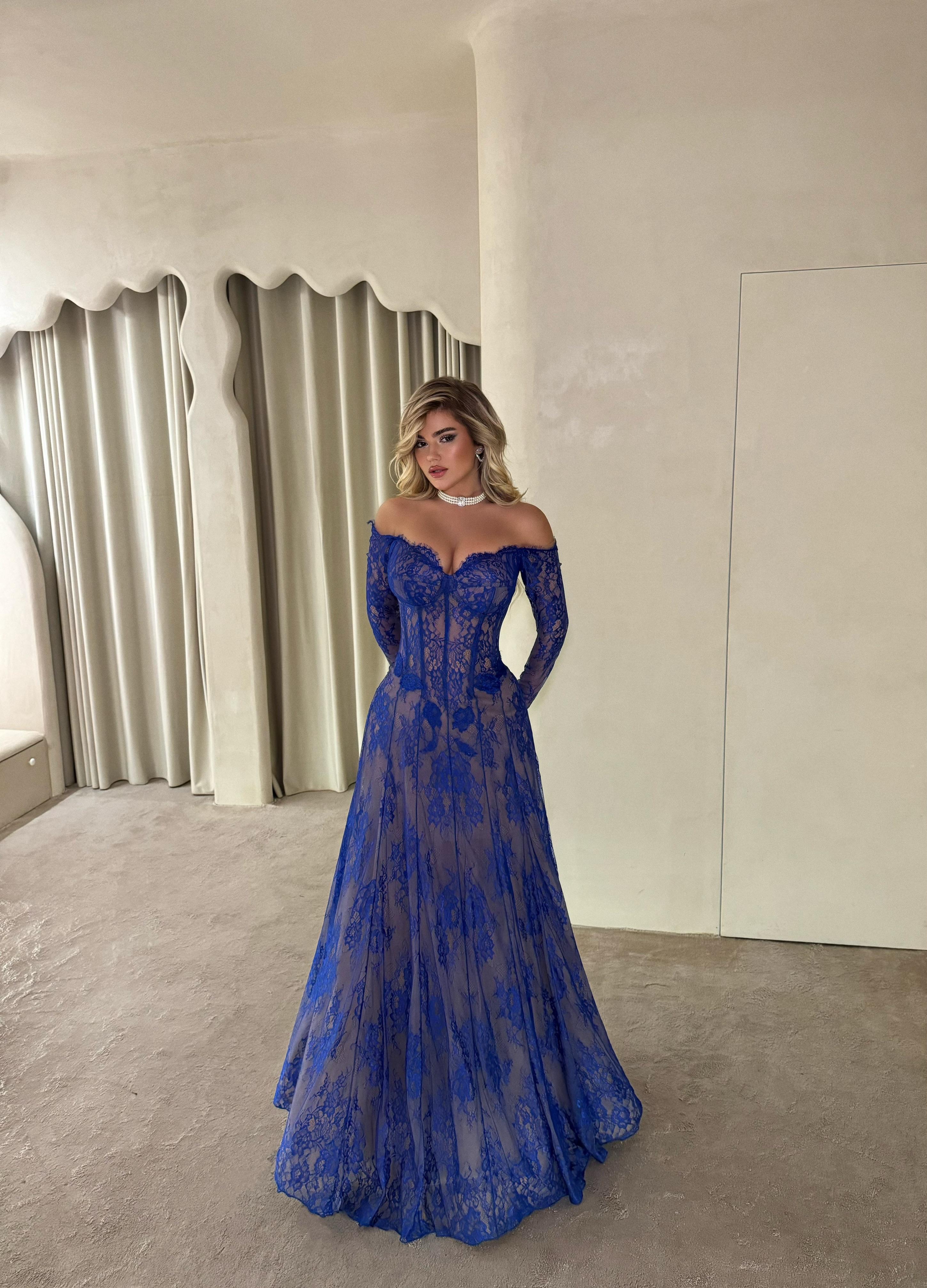 BLUE LACE GOWN