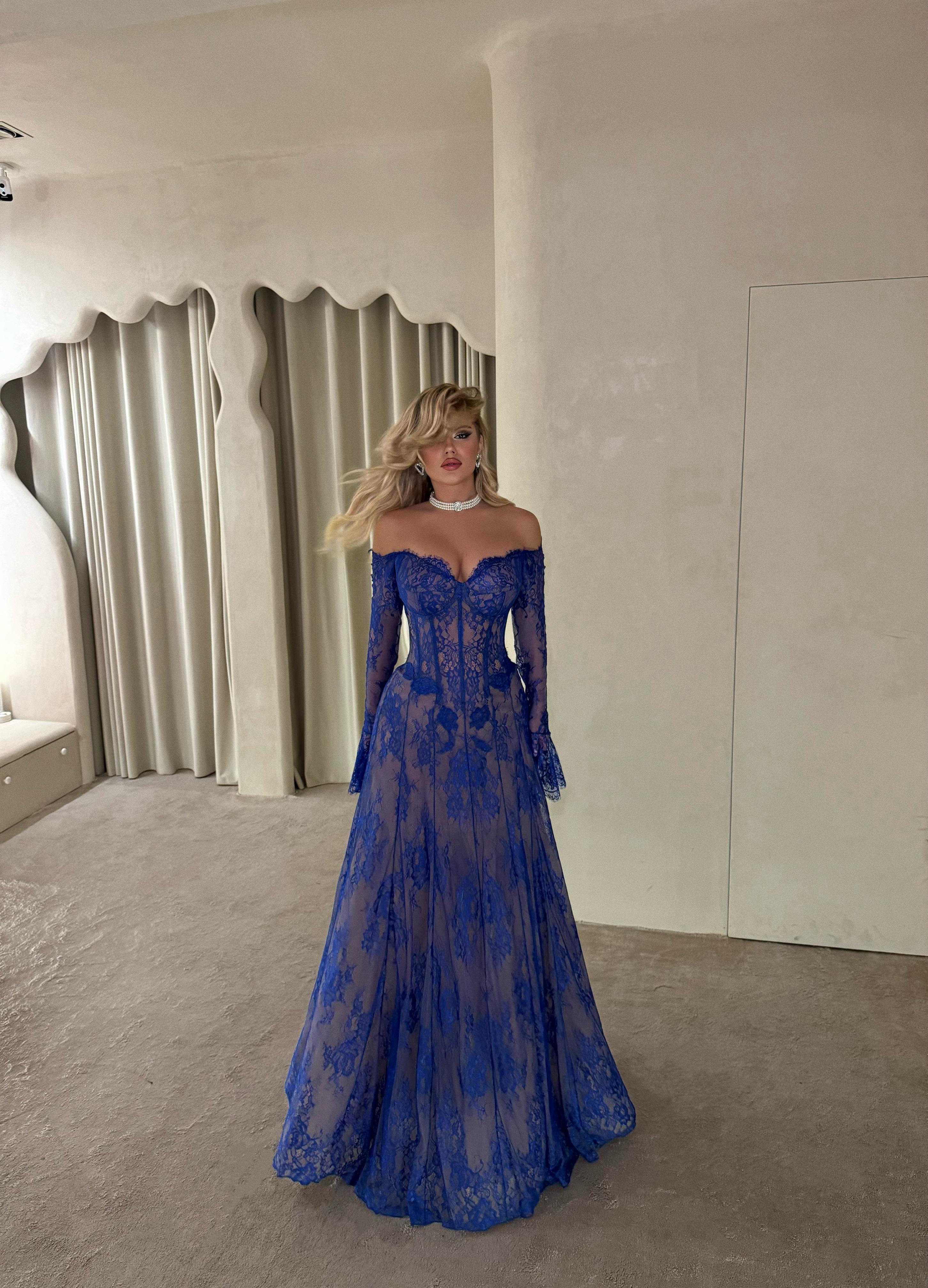 BLUE LACE GOWN