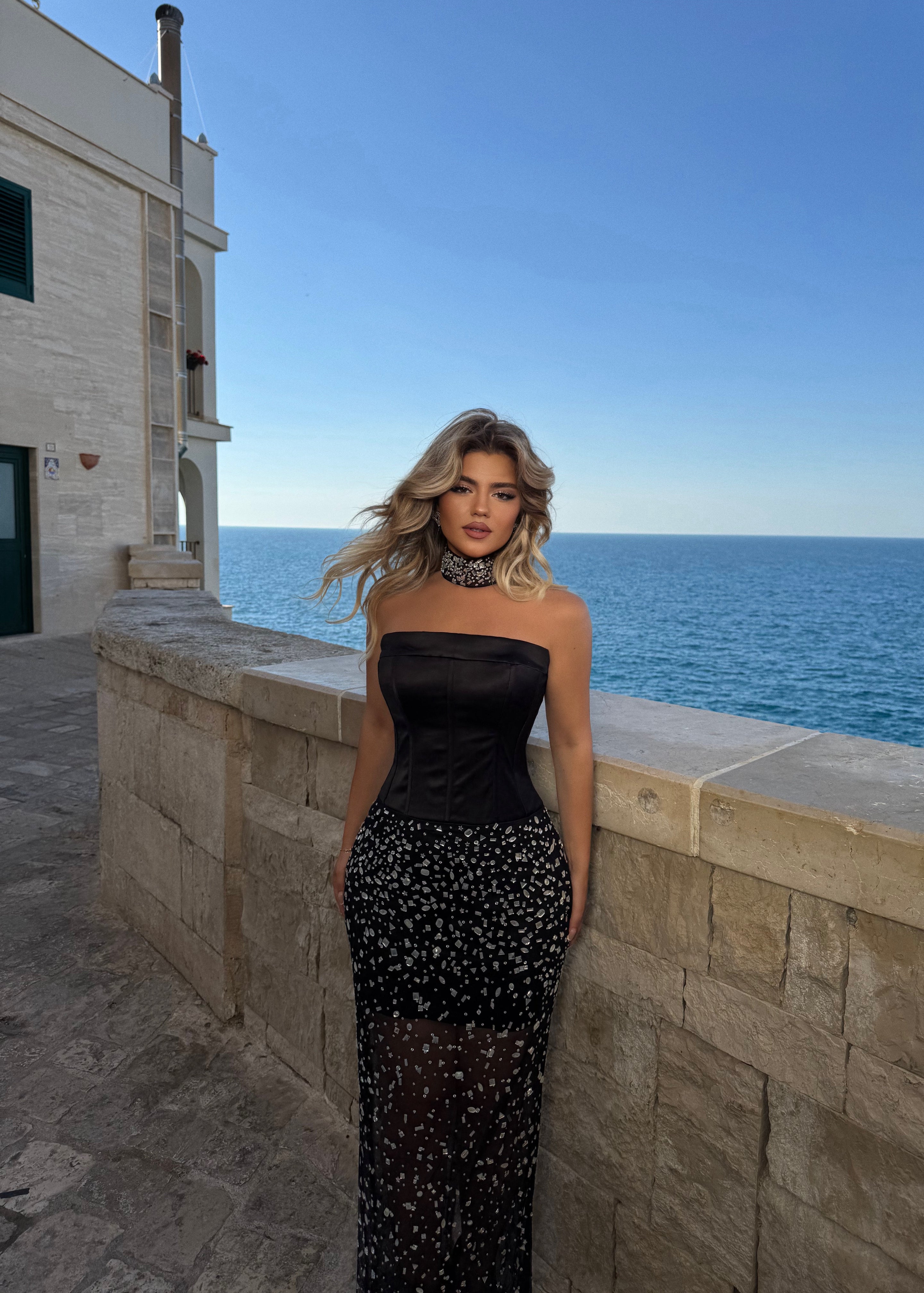 BLACK STARLIT GOWN