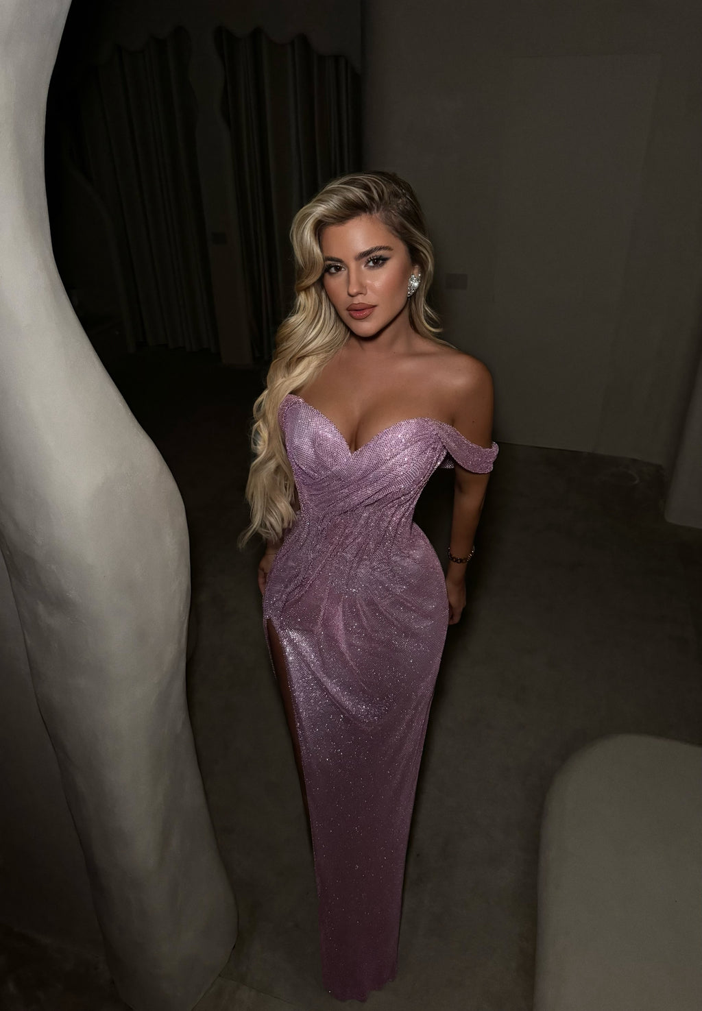 OFF SHOULDER PINK GOWN