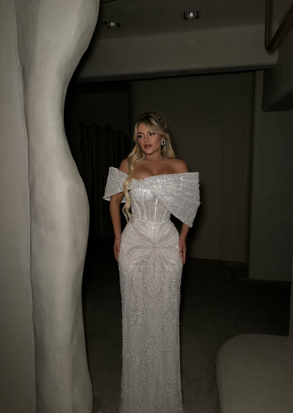 WHITE PEARL SYMPHONY DRESS