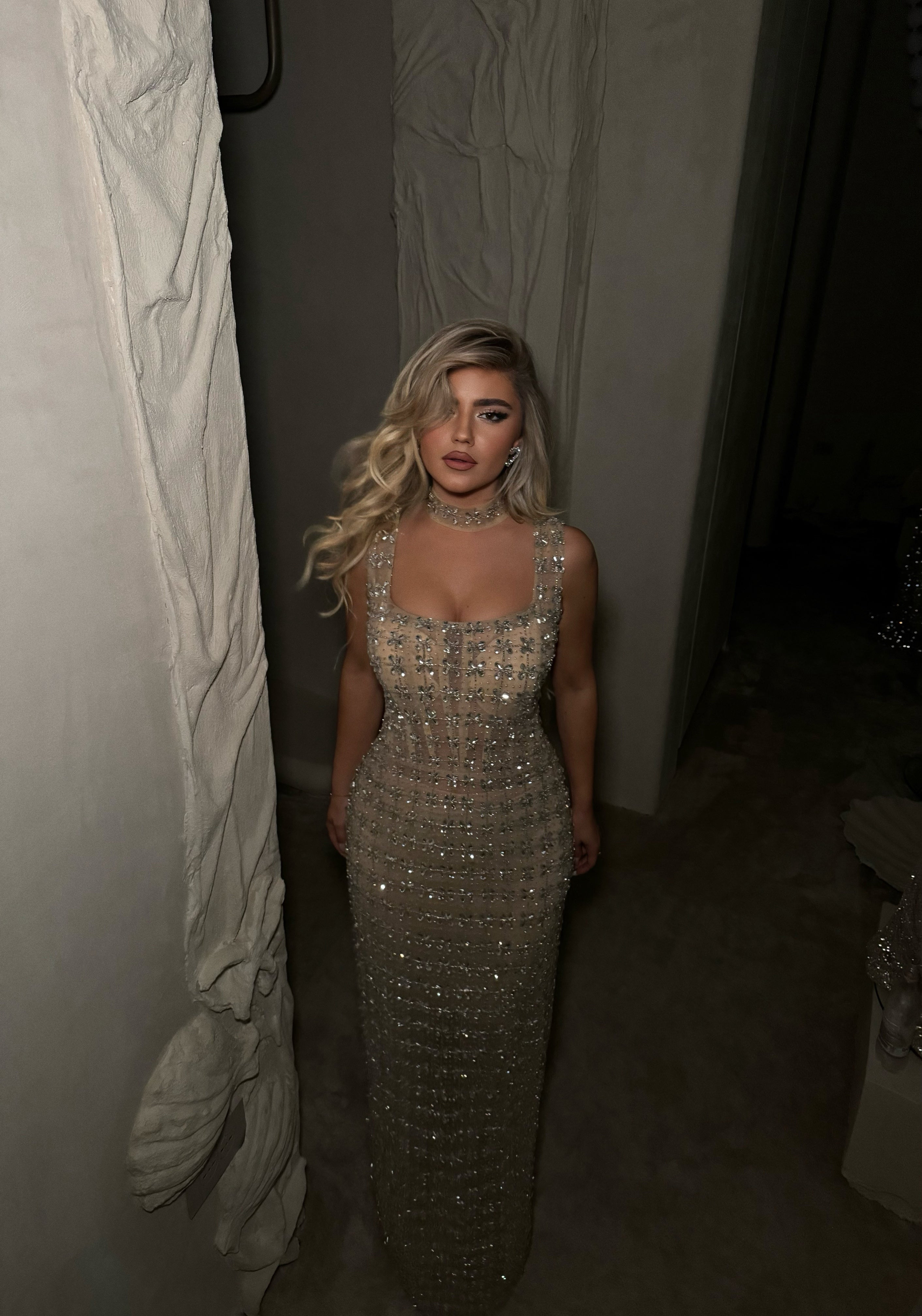 CRYSTAL-EMBELLISHED DRESS