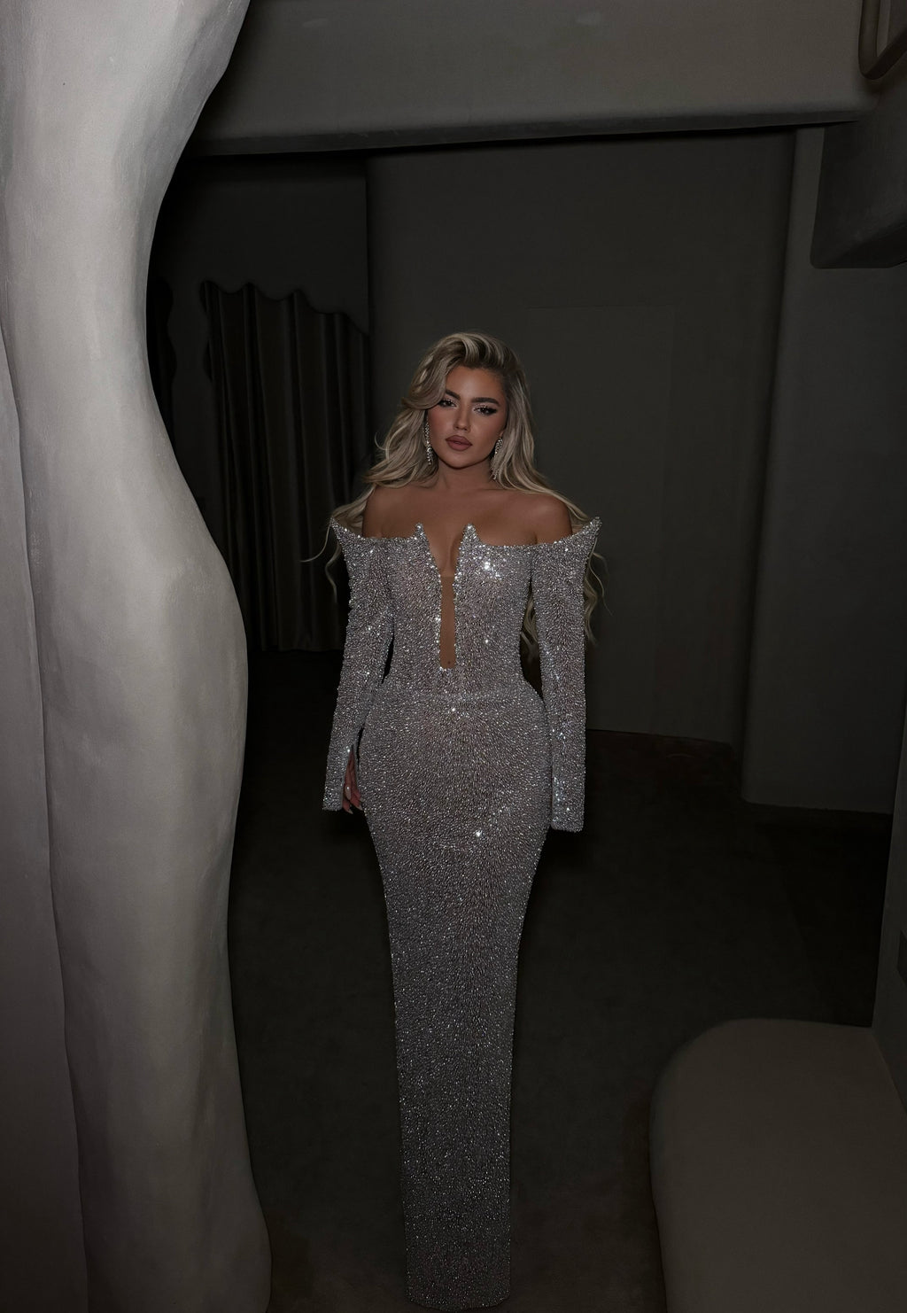 SHIMMERING SILVER DRESS