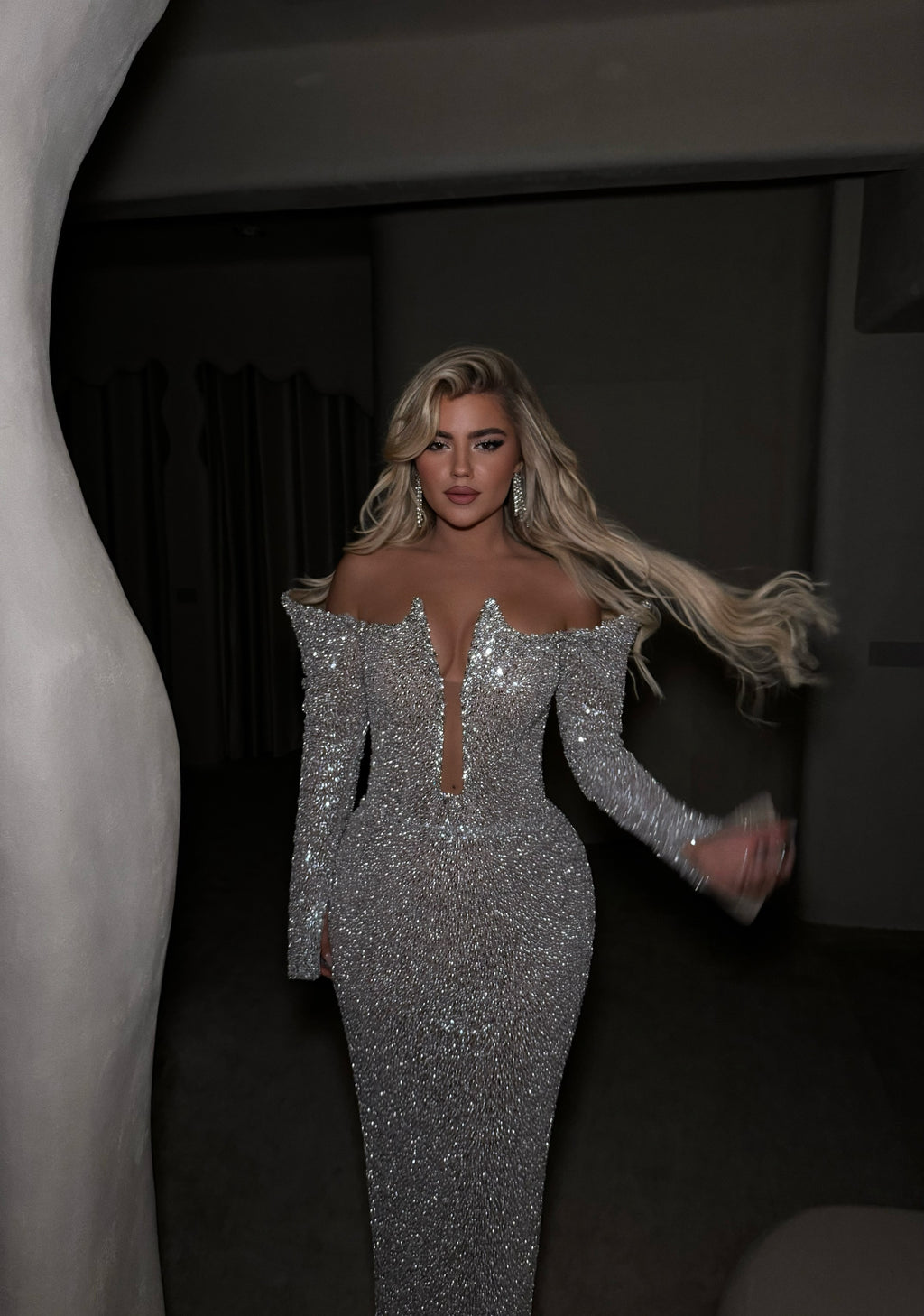 SHIMMERING SILVER DRESS