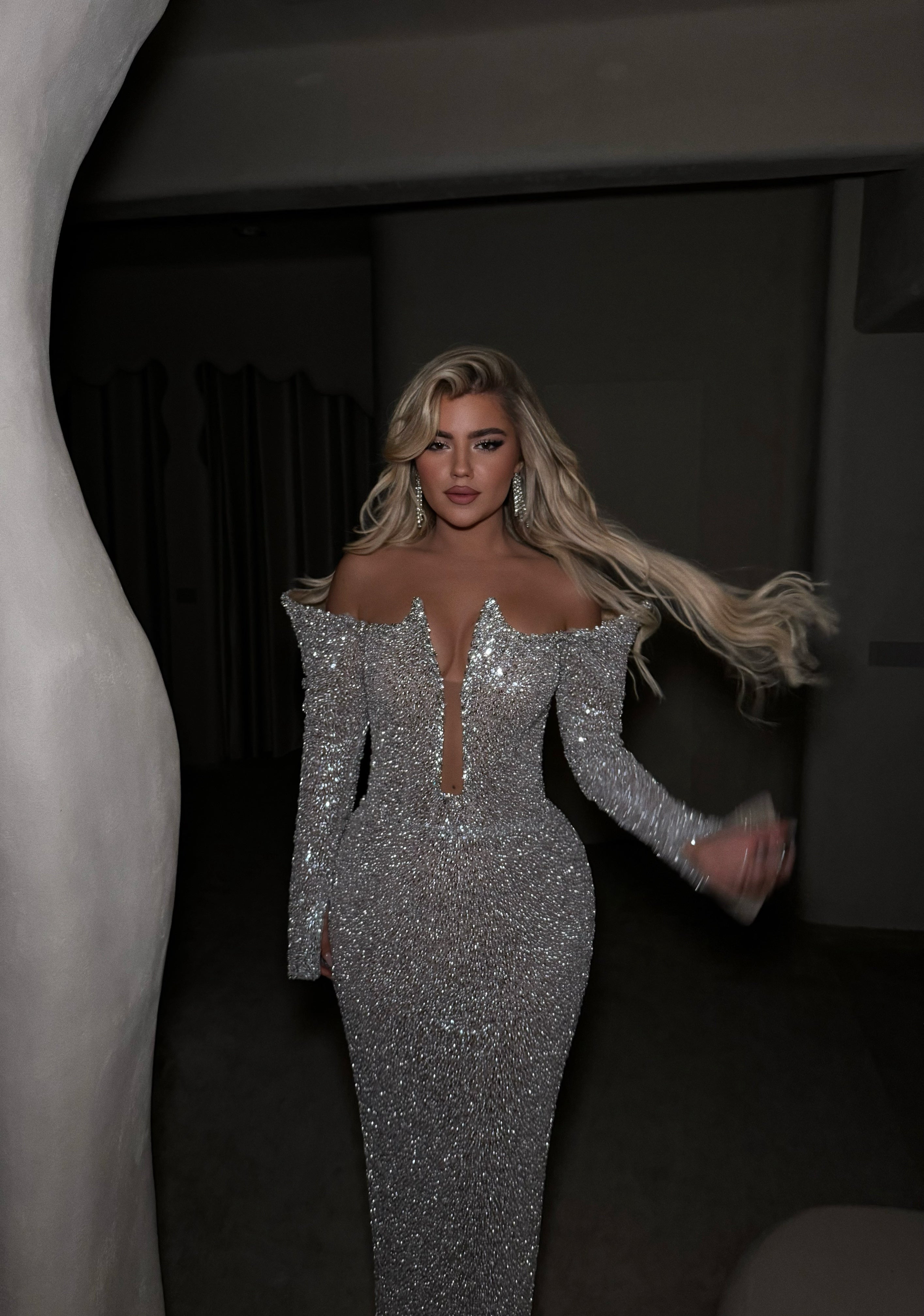 SHIMMERING SILVER DRESS
